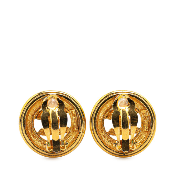 Pre-Loved Chanel Gold Plated CC Clip On Earrings - Picture 2 of 5